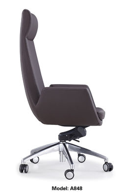 Ergonomic Sterling Leather Executive Chair Pneumatic Height Adjustment