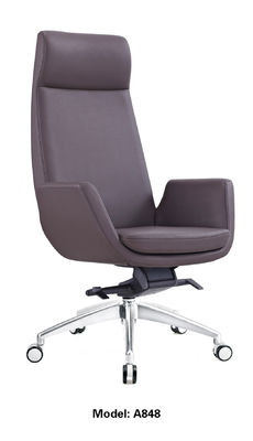 Ergonomic Sterling Leather Executive Chair Pneumatic Height Adjustment